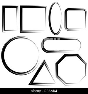 Set of Different Grunge Frames Stock Vector