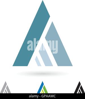 Illustration of abstract icons based on the letter A Stock Vector