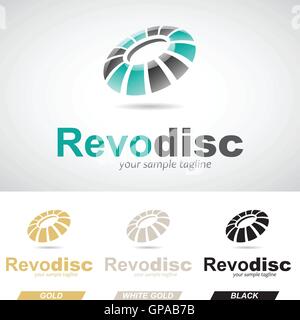 Green and Black Round Glossy Revolving Logo Icon Vector Illustration Stock Vector