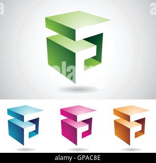 Vector illustration of Abstract Icons for Letter A with transparent shadows, isolated on a white background Stock Vector
