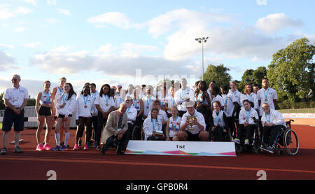 England South East win the overall best team during the Athletics on day two of the School Games 2016, Loughborough University. PRESS ASSOCIATION Photo. Picture date: Friday September 2, 2016. Stock Photo