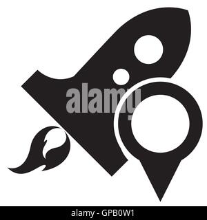 rocket and gps map pointer icon Stock Vector Image & Art - Alamy