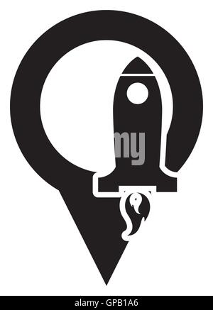 rocket and gps map pointer icon Stock Vector Image & Art - Alamy
