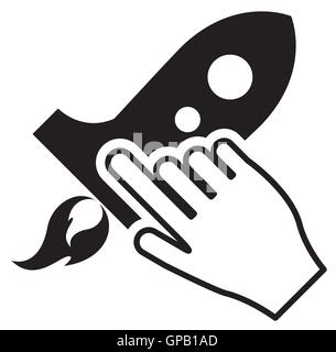 rocket and hand pointer icon Stock Vector Image & Art - Alamy