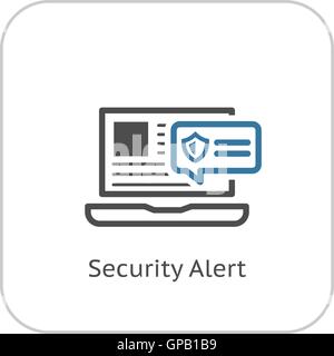 Security Alert Icon. Flat Design. Stock Vector