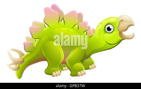 A cute cartoon dinosaur Stegosaurus character Stock Photo