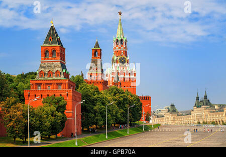 Red square and Moscow Kremlin towers, Moscow, Russian Federation Stock Photo