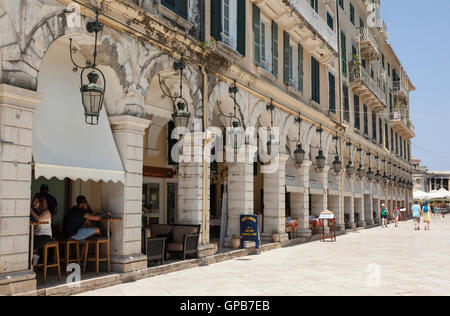 Liston, Corfu town, Corfu, Greece Stock Photo