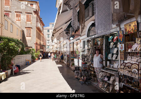 Tourist in Corfu town, Corfu, Greece Stock Photo