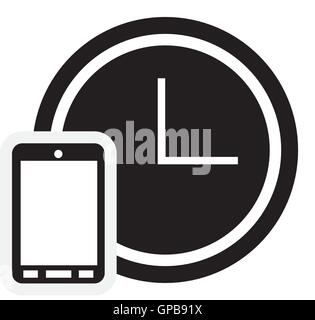 clock and cellphone icon Stock Vector