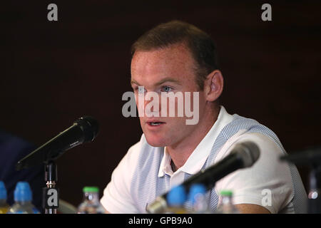 England Captain Wayne Rooney speaks during a press conference at the Holiday Inn Trnava. PRESS ASSOCIATION Photo. Picture date: Saturday September 3, 2016. See PA story soccer England. Photo credit should read: Nick Potts/PA Wire. RESTRICTIONS: Use subject to FA restrictions. Editorial use only. Commercial use only with prior written consent of the FA. No editing except cropping. Call +44 (0)1158 447447 or see www.paphotos.com/info/ for full restrictions and further information. Stock Photo