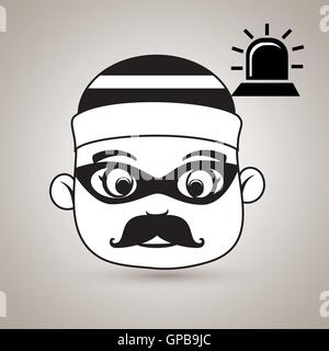 hacker security alarm siren Stock Vector