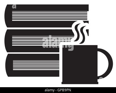 Book and coffee cup icon Stock Vector