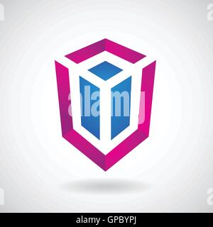 Design Concept of a Logo Shape and Icon of a Rectangular Cube Stock Vector