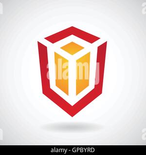 Design Concept of a Logo Shape and Icon of a Rectangular Cube Stock Vector