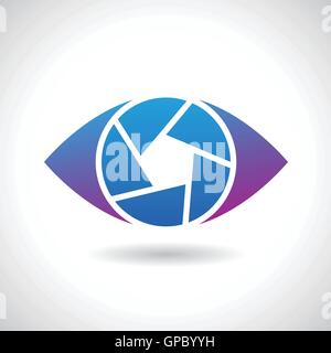 Design Concept of a Logo Shape and Icon of a Shutter Eye Stock Vector