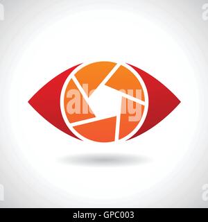 Design Concept of a Logo Shape and Icon of a Shutter Eye Stock Vector