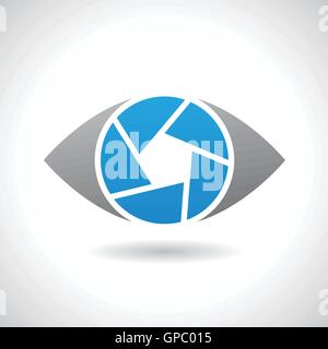 Design Concept of a Logo Shape and Icon of a Shutter Eye Stock Vector