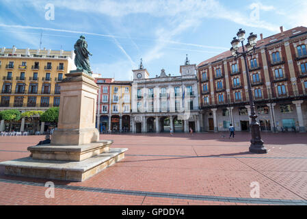 BURGOS, SPAIN - 31 AUGUST, 2016: monument to King Carlos III in the main square of the city on a summer afternoon Stock Photo