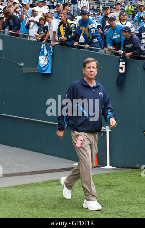 September 26, 2010; Seattle, WA, USA;  San Diego Chargers head coach Norv Turner enters the field before the game against the Seattle Seahawks at Qwest Field. Stock Photo