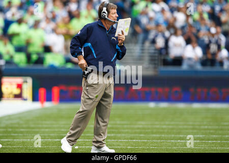 September 26, 2010; Seattle, WA, USA;  San Diego Chargers head coach Norv Turner on the sidelines during the third quarter against the Seattle Seahawks at Qwest Field. Seattle defeated San Diego 27-20. Stock Photo