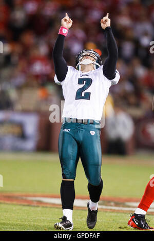 San Francisco 49ers place kicker Eddy Pineiro (18) kicks during an NFL ...