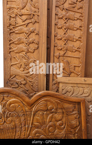 Wood carving, Jagdalpur, Bastar, Chhattisgarh, India, Asia Stock Photo