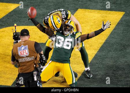 Green Bay Packers linebacker Nick Barnett celebrates after making a tackle  during the first half against the Seattle Seahawks at Qwest Field in  Seattle, Washington, Sunday, October 12, 2008. The Packers defeated