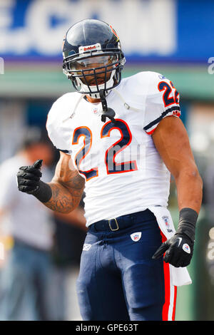 Nov 27, 2011; Oakland, CA, USA; Chicago Bears running back Matt Forte (22) warms up before the game against the Oakland Raiders  at O.co Coliseum. Stock Photo