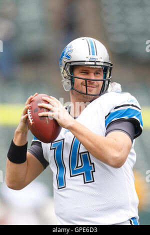 Detroit Lions quarterback Shaun Hill (14) passes during first half