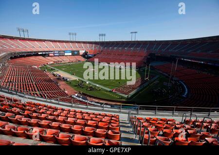 Jan 14, 2012; San Francisco, CA, USA; General view of Candlestick Park before the 2011 NFC divisional playoff game between the San Francisco 49ers and the New Orleans Saints. Stock Photo