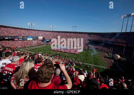 Jan 14, 2012; San Francisco, CA, USA; General view of Candlestick Park before the 2011 NFC divisional playoff game between the San Francisco 49ers and the New Orleans Saints. Stock Photo