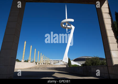 Calatrava Communication Tower in Barcelona, Spain Stock Photo