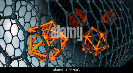 Graphene atomic structure - nanotechnology background illustration ...