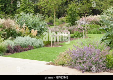 The Gardens at Wynyard Hall. Summer, July 2016. The estate is owned by Sir John Hall. Gardens designed by Alistair Baldwin. Stock Photo