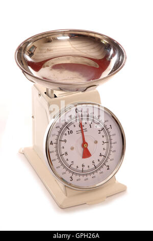 Cream vintage style cooking scales cutout Stock Photo