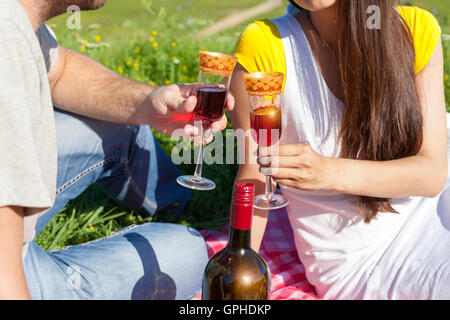 Cuple drinking wine Stock Photo
