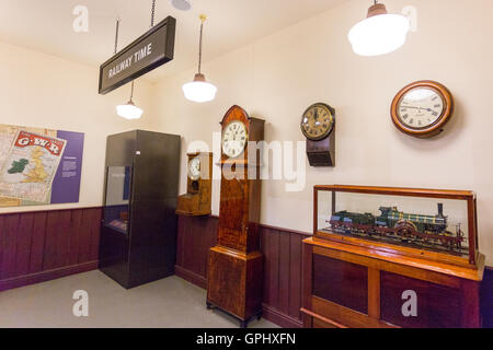 The Railway Time display at the Steam Museum, Swindon, Wiltshire, England, UK Stock Photo