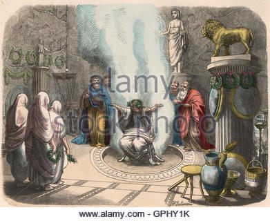 Ancient World Greece Religion Oracle Of Delphi Priest Pythia Stock 
