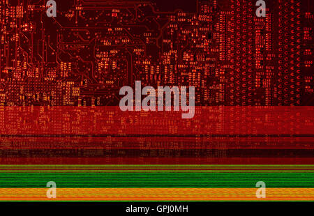 colorful abstract data loss theme showing a corrupted image Stock Photo