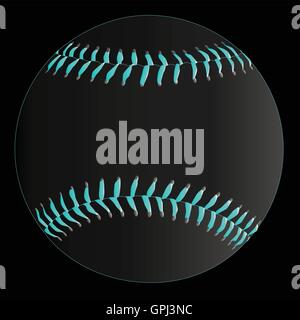 A  baseball with stitching on a faded background. Stock Vector