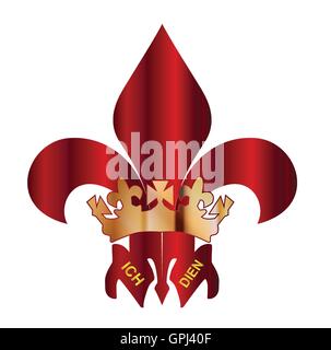 The traditional Fleur de Lis or three feathers symbol, or Prince ofWales's feathers Stock Vector