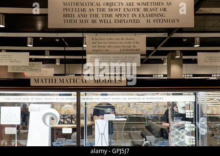 'Mathematica' permanent exhibit of mathematics in Museum of Science Boston, USA Stock Photo