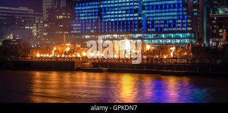 London, UK, 4th September 2016. 120 meter replica of London is being burn of the 350th anniversary of the Great Fire of London. Credit:  Veronika Gallova/Alamy Live News Stock Photo