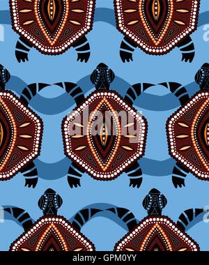 seamless pattern with turtles. Stylized sea turtle. Vector illustration ...