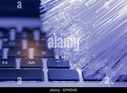 Internet technology fiber optic background Stock Photo