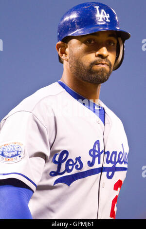 4 May 2010: Los Angeles Dodger centerfielder Matt Kemp enjoys