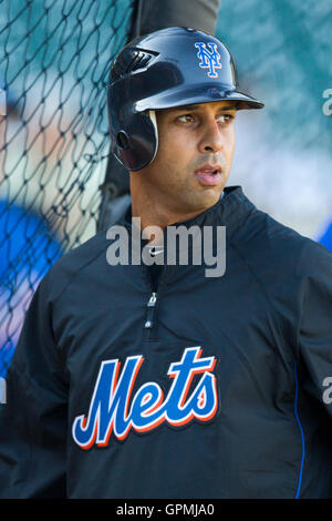 July 15, 2010; San Francisco, CA, USA;  New York Mets second baseman Alex Cora (13) before the game against the San Francisco Giants at AT&T Park.  San Francisco defeated New York 2-0. Stock Photo