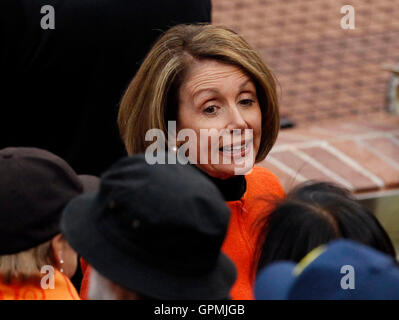Oct 28, 2010; San Francisco, CA, USA; Speaker of the house Nancy Pelosi in attendance before game two of the 2010 World Series between the San Francisco Giants and the Texas Rangers at AT&T Park. Stock Photo