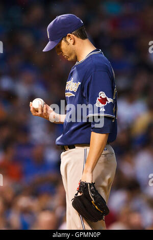 August 17, 2010; Chicago, IL, USA; San Diego Padres relief pitcher Heath Bell (21) celebrates at